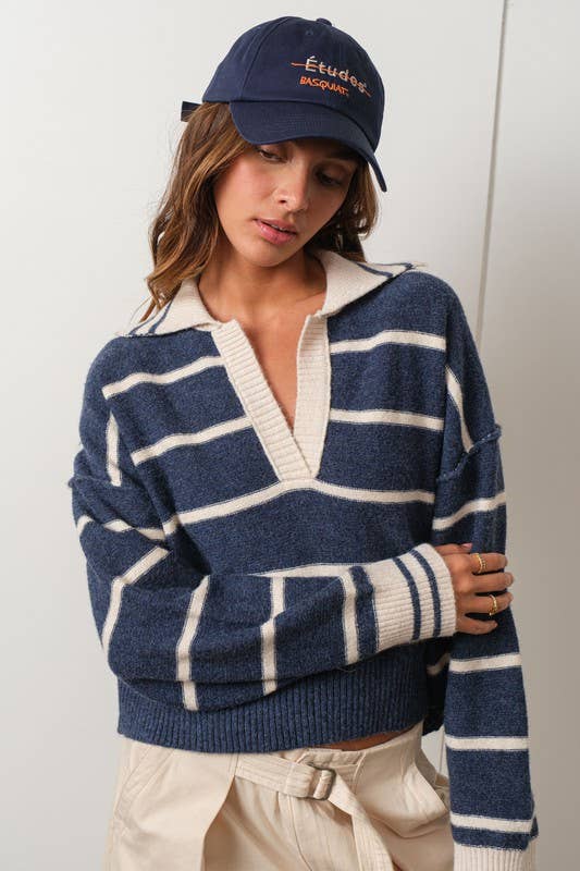 Marina Blue Soft Pullover-NAVY