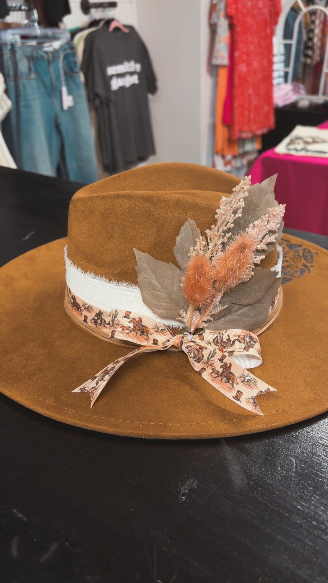 Brown custom western hat