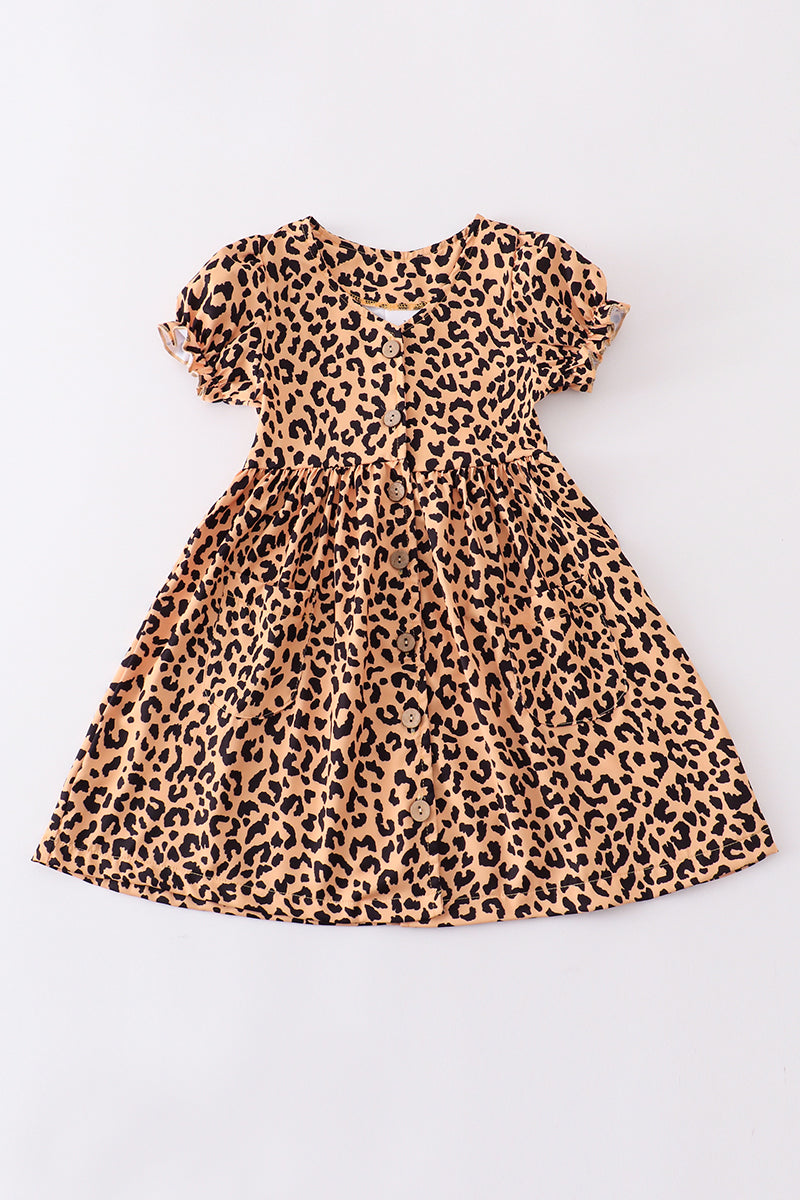 Yellow leopard print dress mommy & me