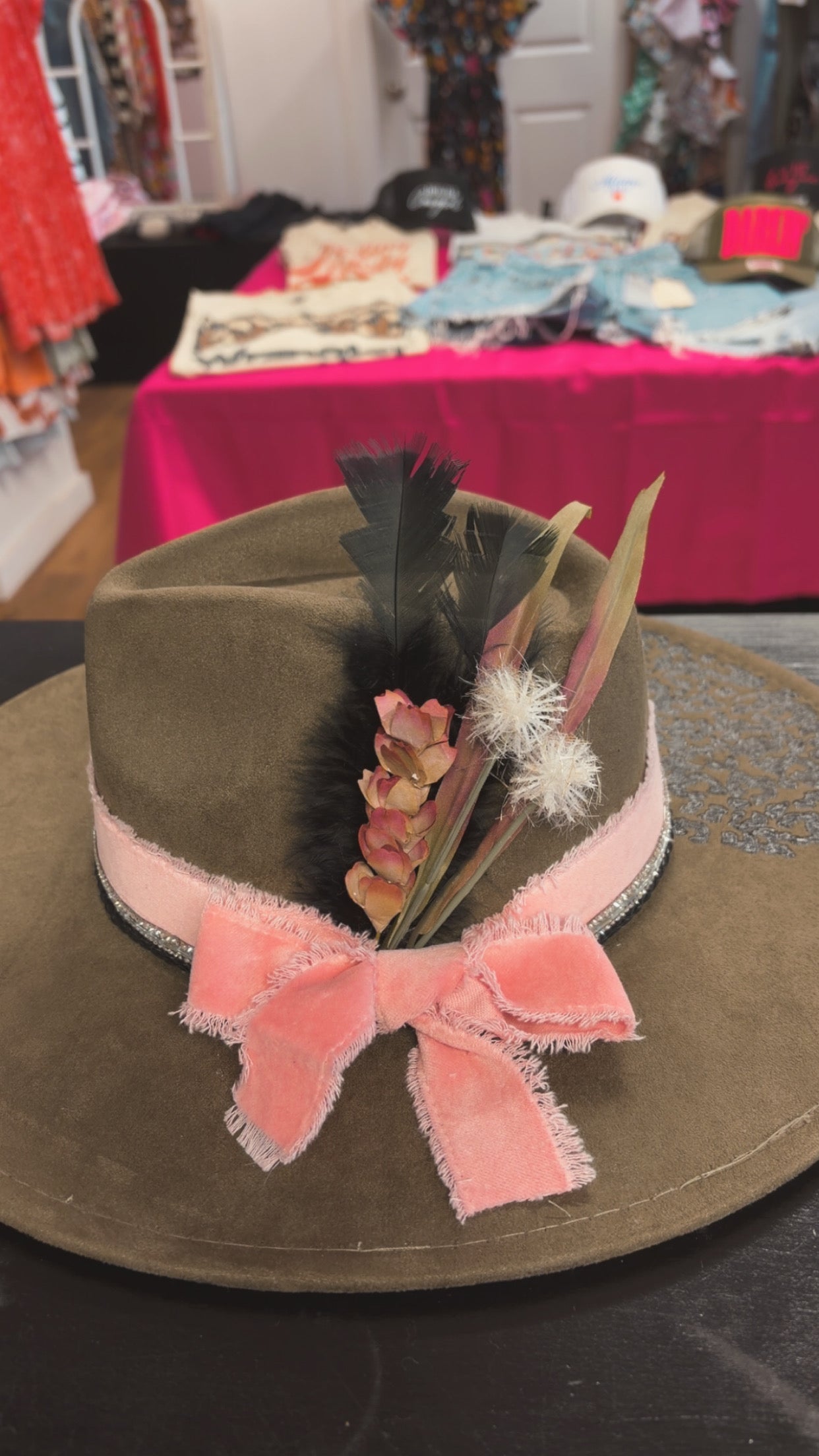 Brown custom western hat