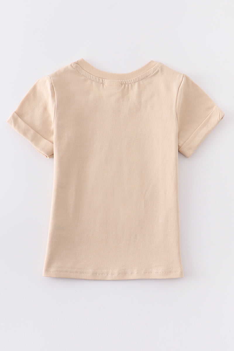 Beige floral print mini Top