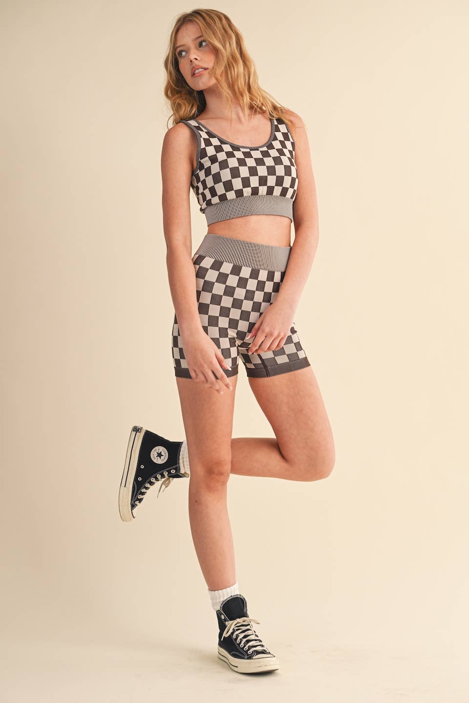 Checkmate Cropped Two Piece Set