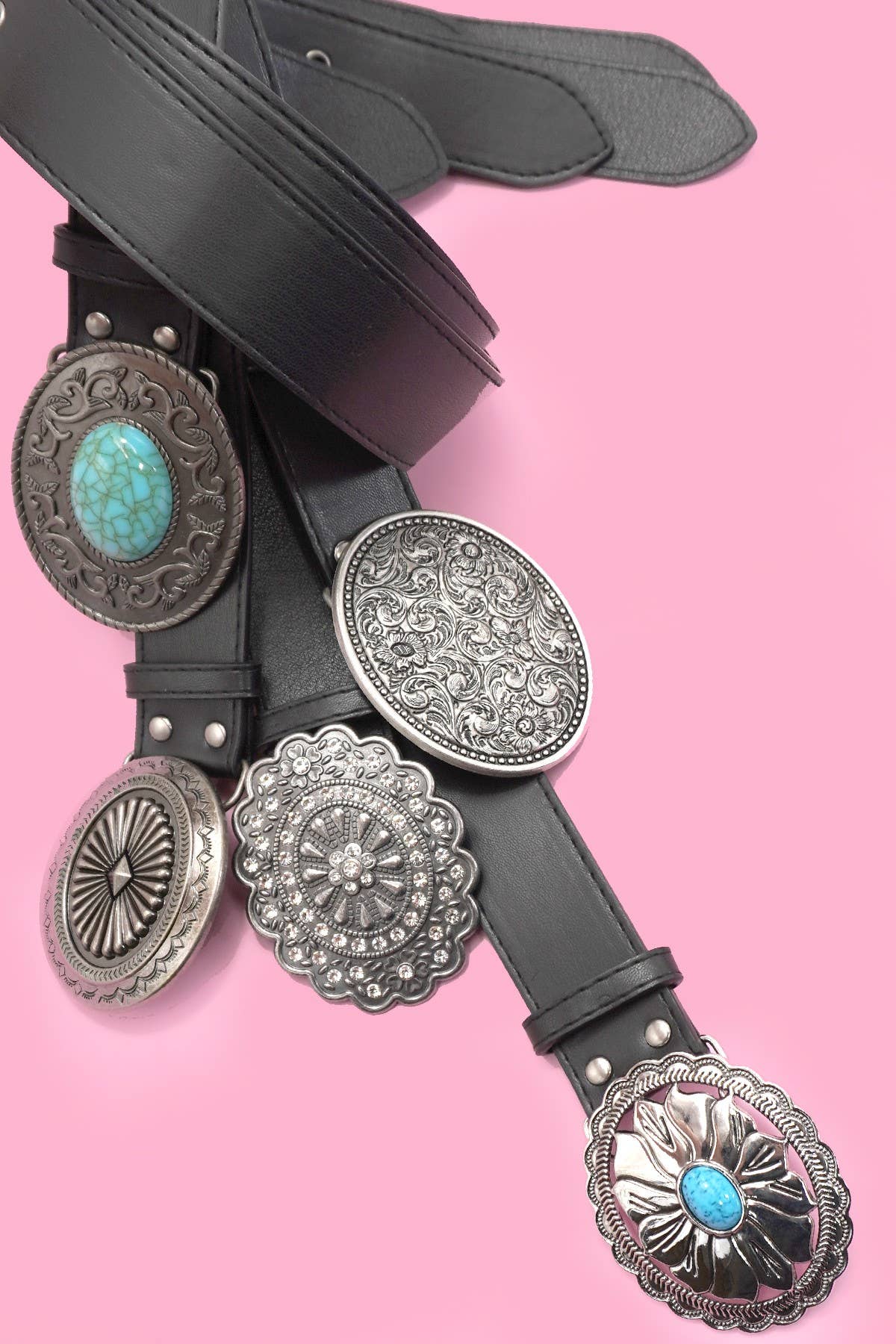 WESTERN OVAL BUCKLE FASHION LEATHER BELT |