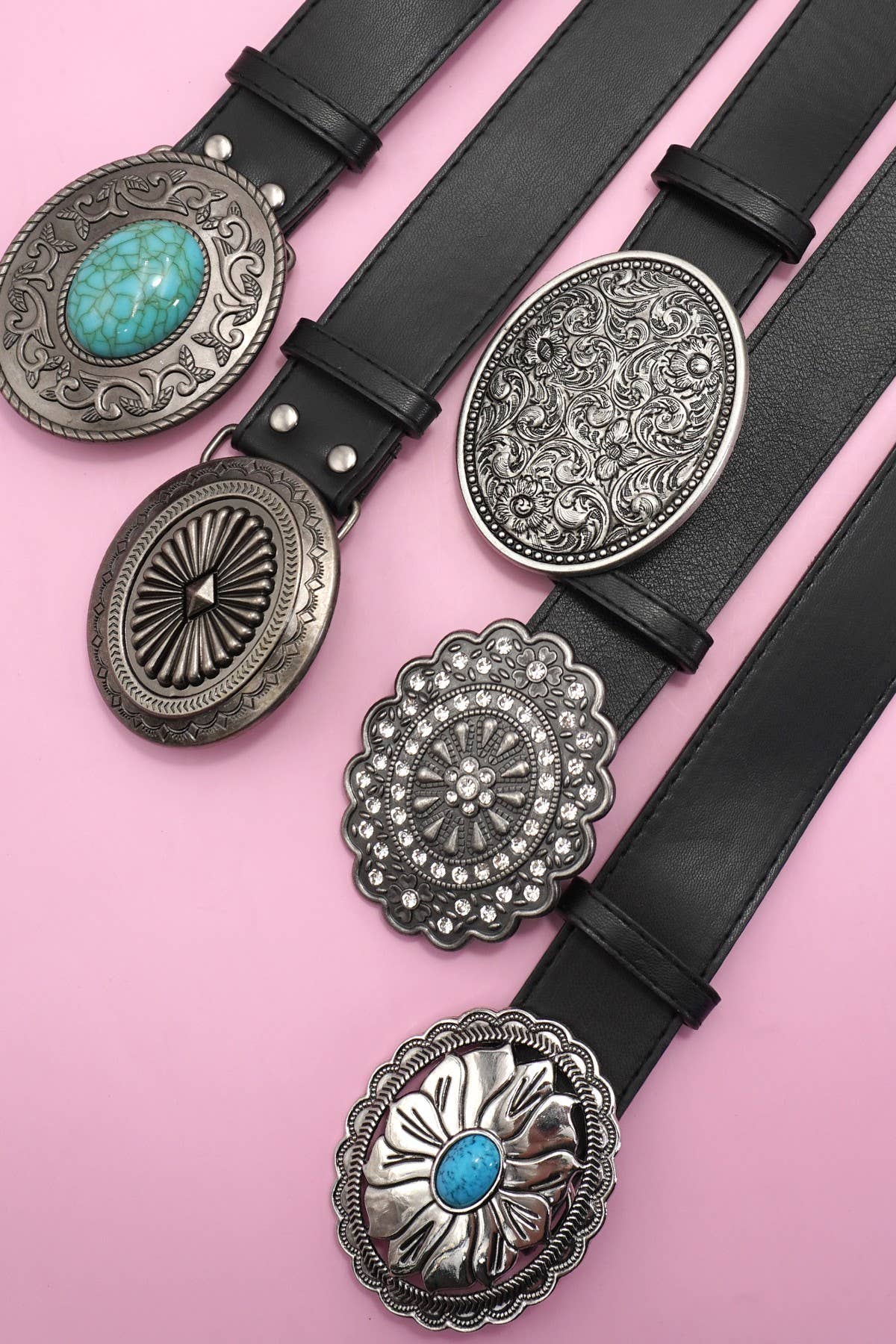 WESTERN OVAL BUCKLE FASHION LEATHER BELT |