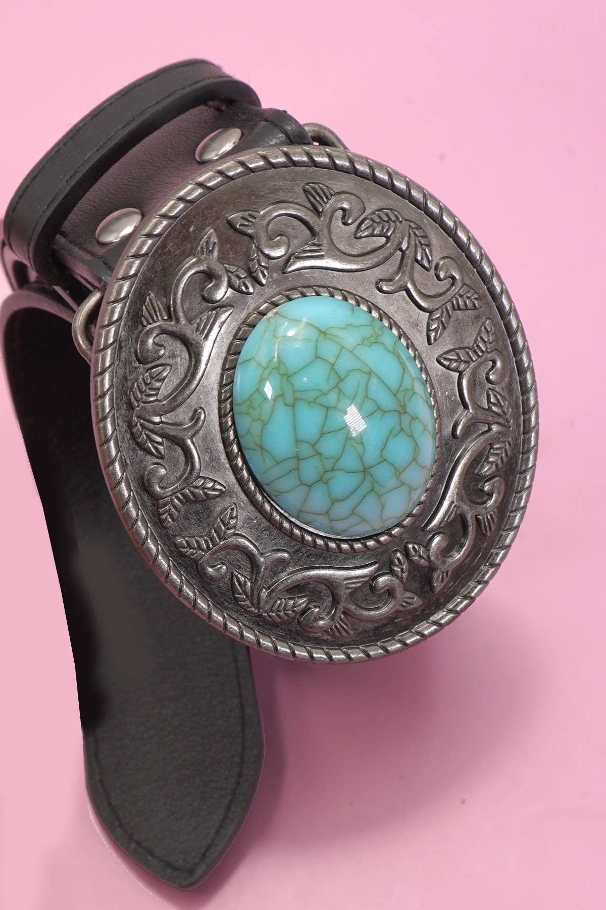 WESTERN OVAL BUCKLE FASHION LEATHER BELT |