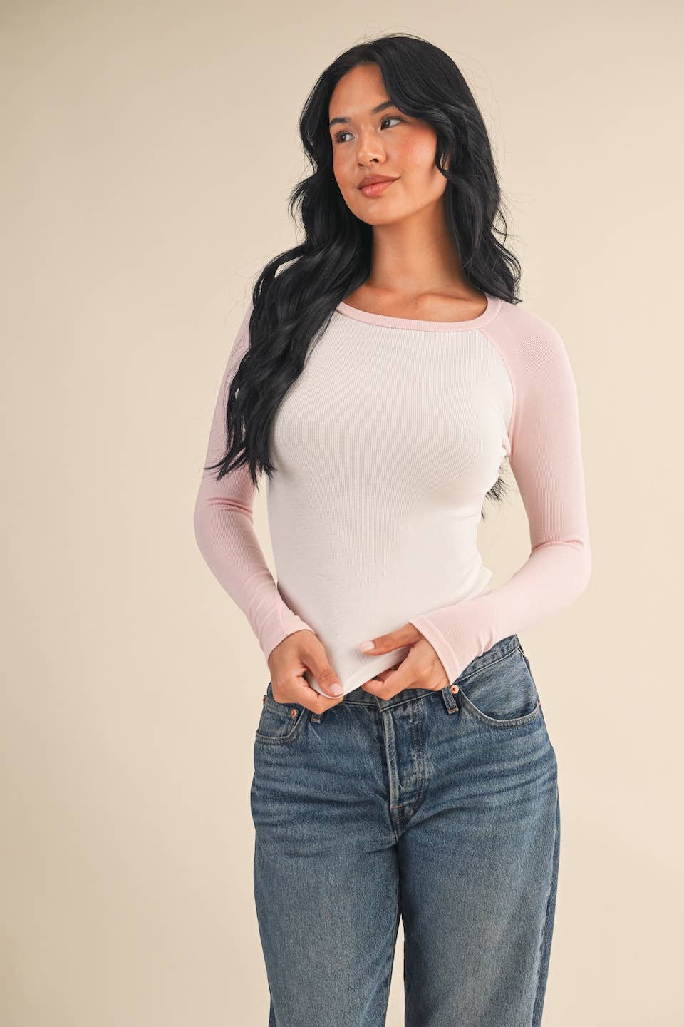 Y2K Raglan Long Sleeve Tee