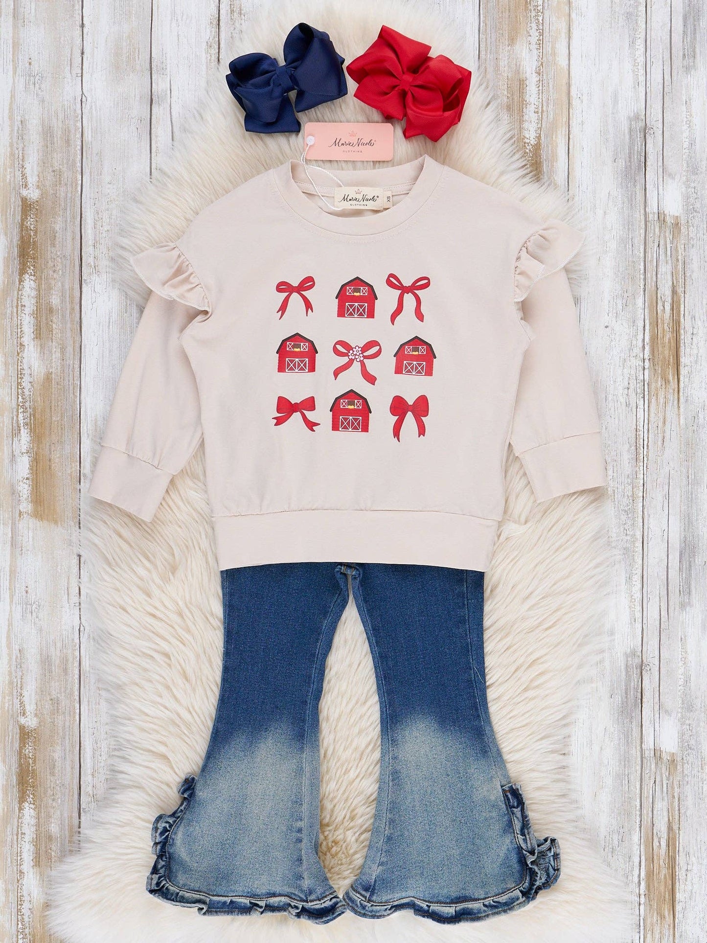 Barns & Bows Ruffle Denim Outfit