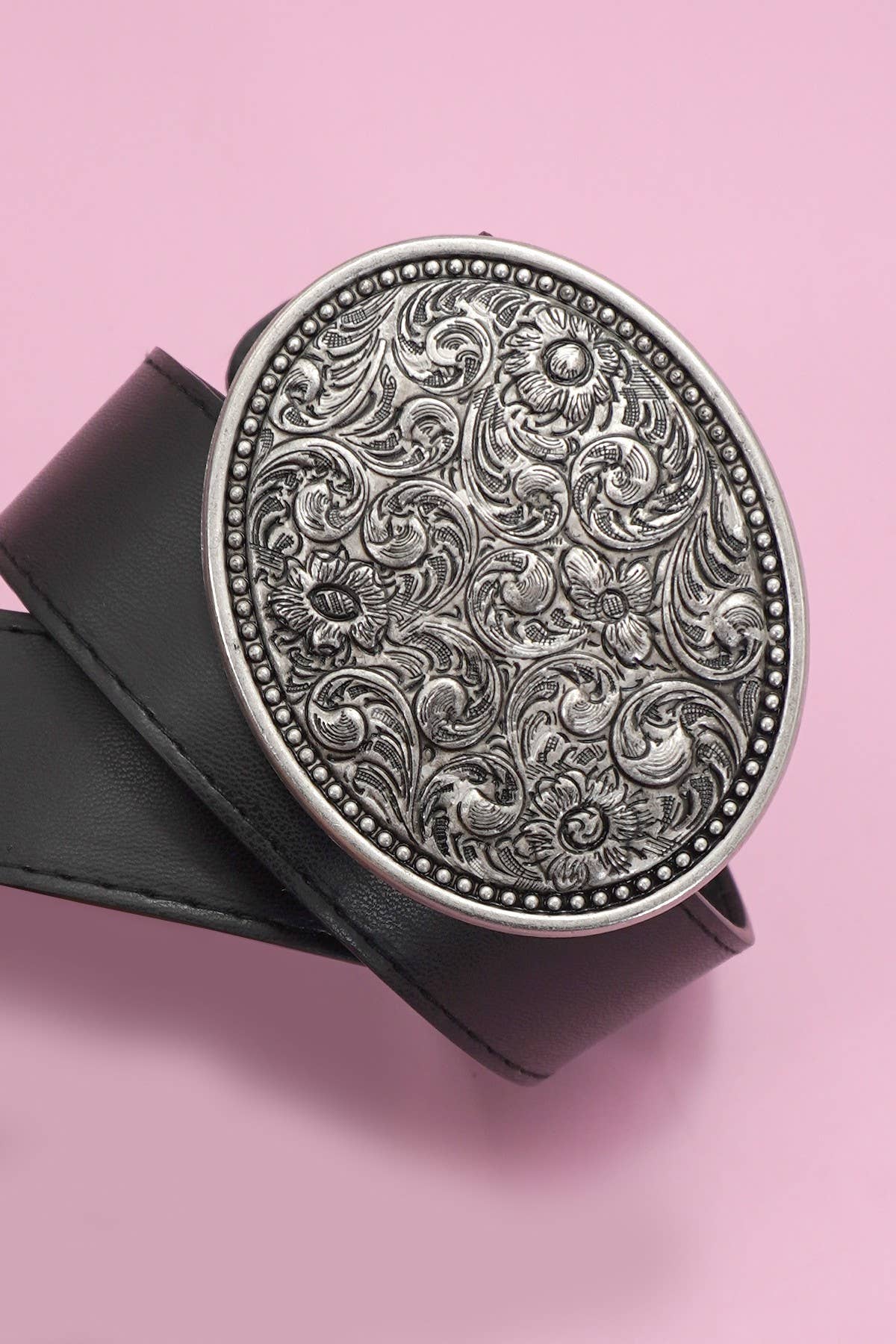 WESTERN OVAL BUCKLE FASHION LEATHER BELT |