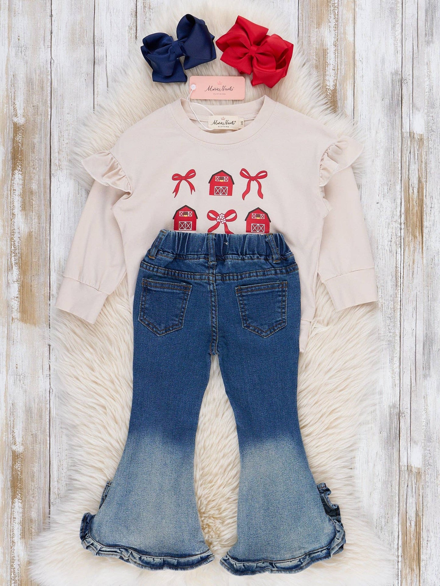 Barns & Bows Ruffle Denim Outfit