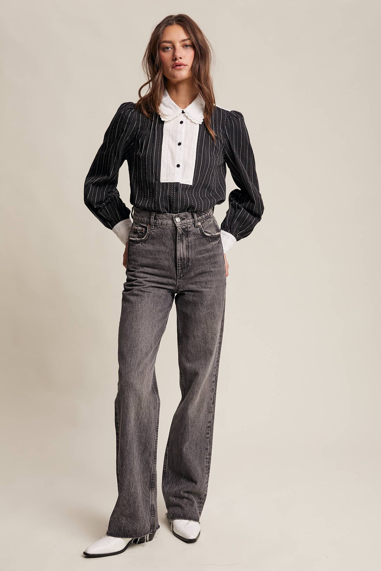 Victorian Contrast Lace Blouse