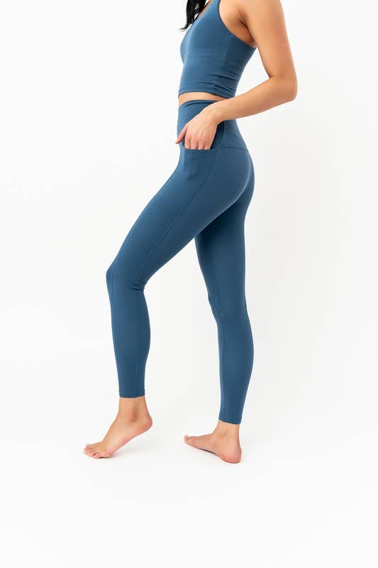 Deep Blue High Waisted Leggings