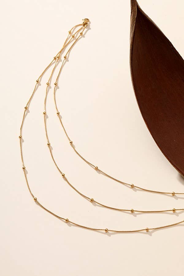 TITANIUM  STEEL NON-TARNISH TRIPLE LAYER NECKLACE |