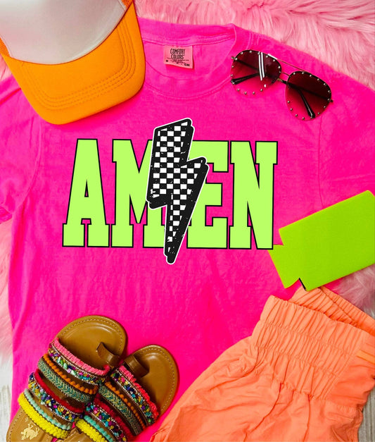 Amen Neon Checkered