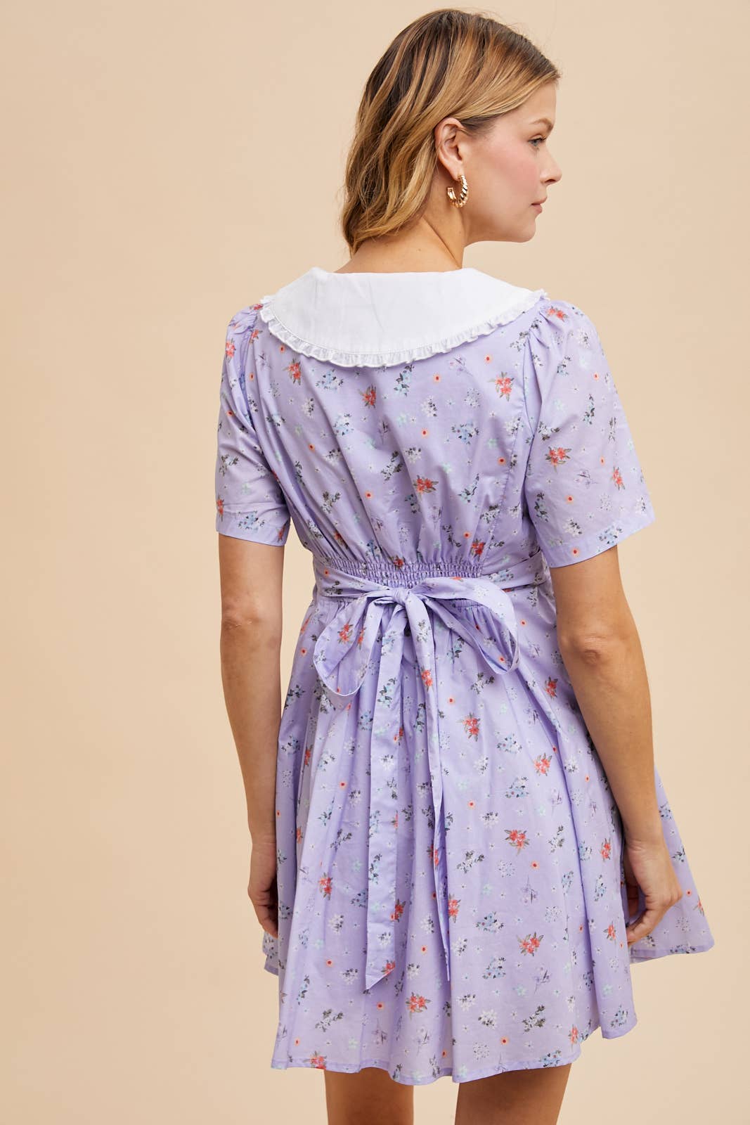 PETER PAN COLLAR FLORAL MINI DRESS