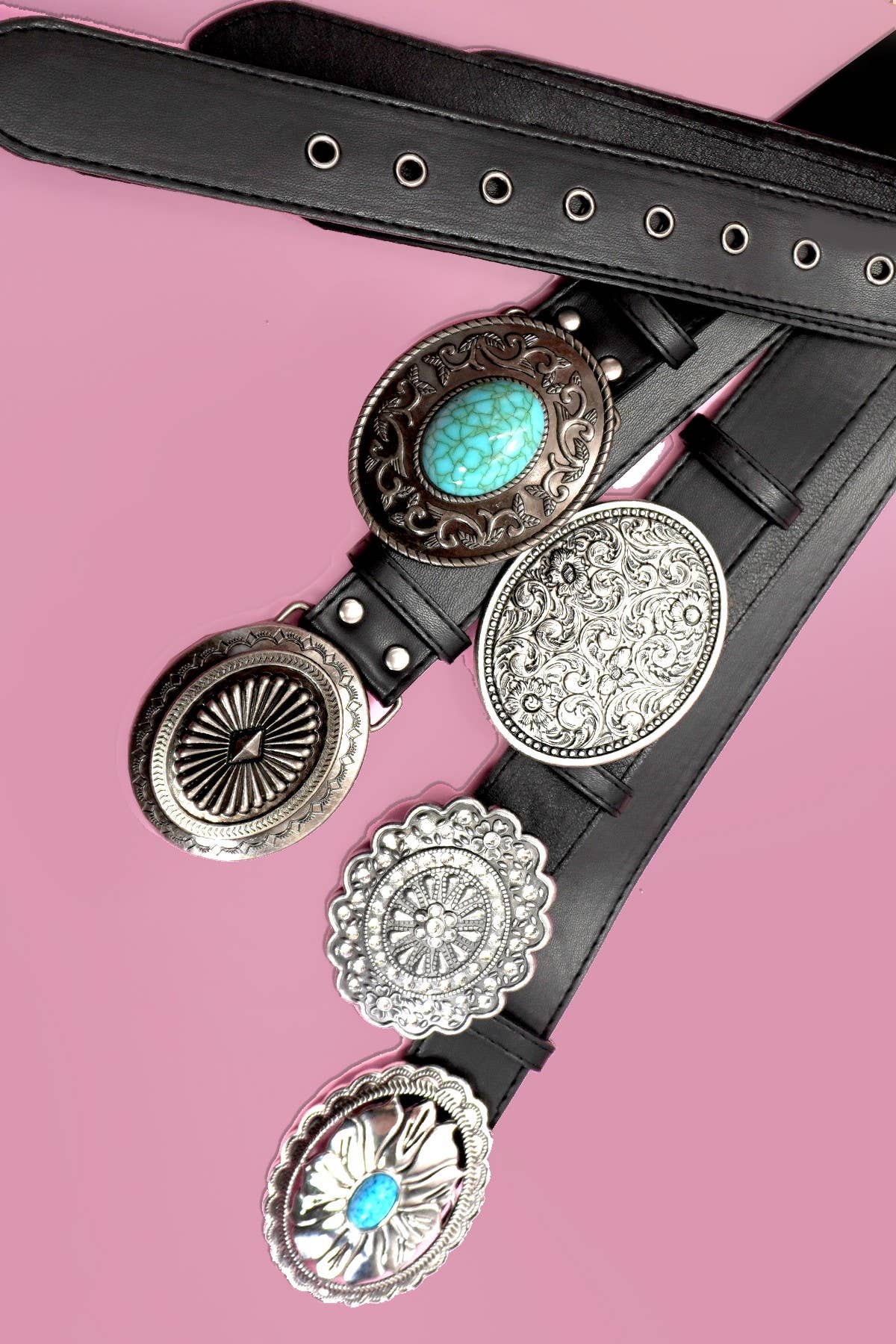 WESTERN OVAL BUCKLE FASHION LEATHER BELT |