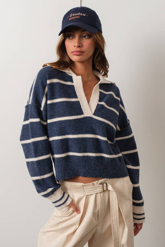 Marina Blue Soft Pullover-NAVY