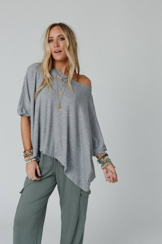 Kelsie Dolman Top- Heather Gray