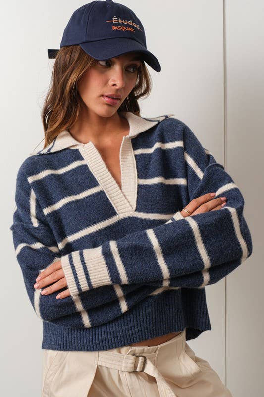 Marina Blue Soft Pullover-NAVY