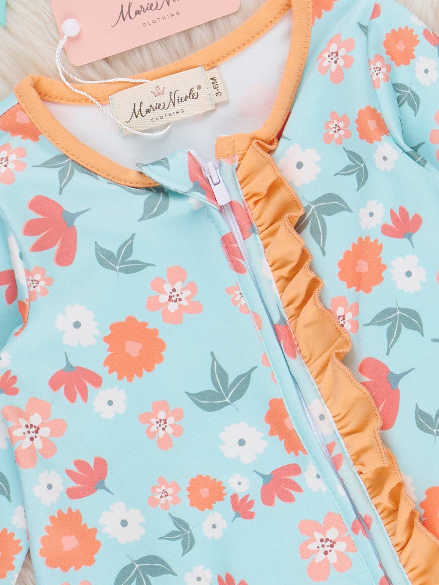Golden Hour Floral Ruffle Sleeper Pajamas