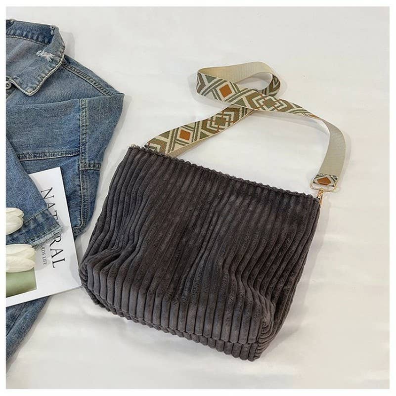 Corduroy AZTEC Guitar Shoulder Strap Tote Bag |
