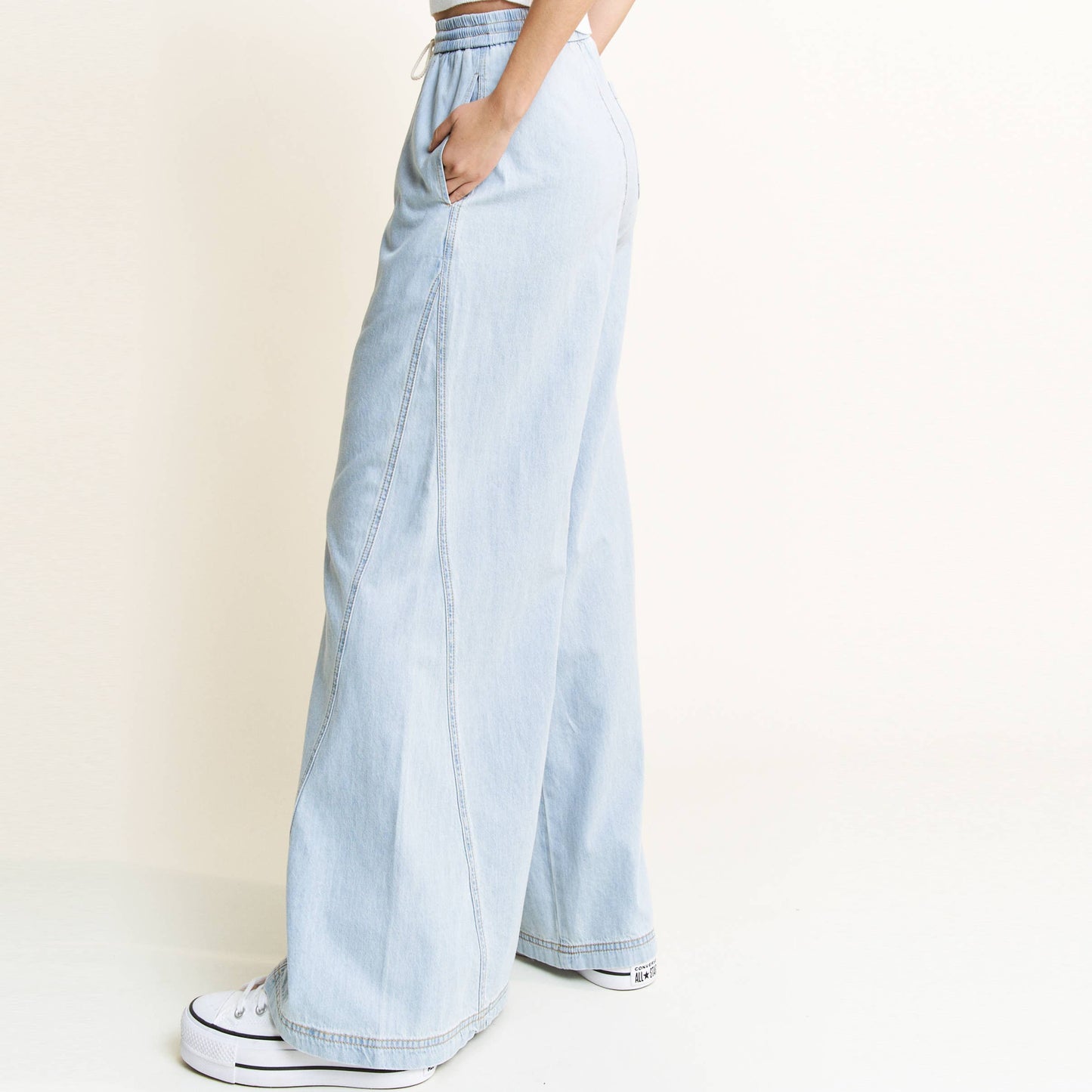 LIGHT DENIM ULTRA SOFT WIDE LEG JEAN PANTS-