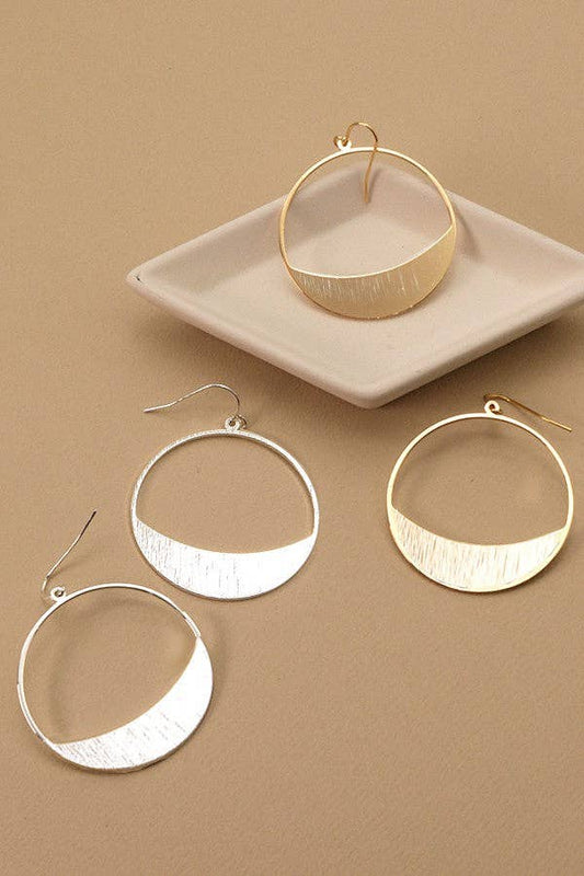 ETCHED HALF MOON DROP EARRINGS |