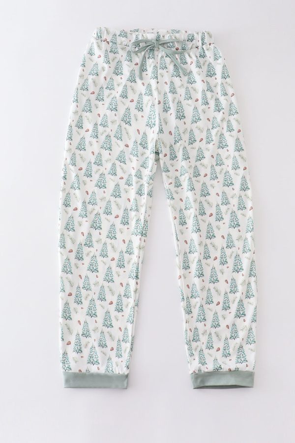 Christmas tree print adult pants