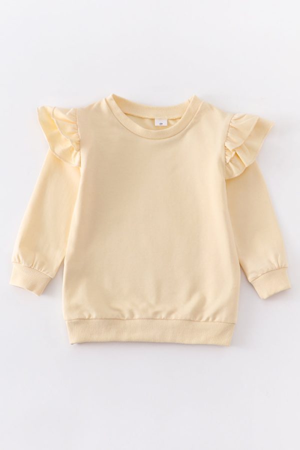 Yellow ruffle pullover girl top