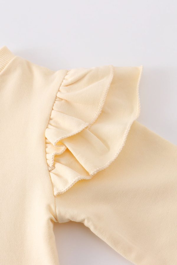 Yellow ruffle pullover girl top